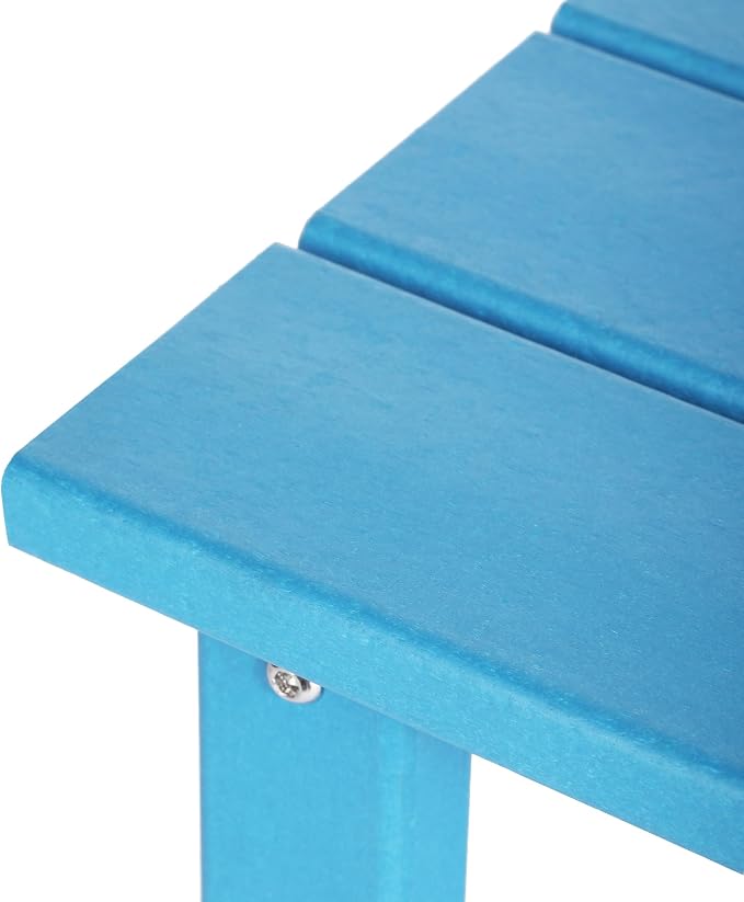 WestinTrends Malibu Kids Outdoor Patio Furniture HDPE Adirondack Square Side Table, Pacific Blue