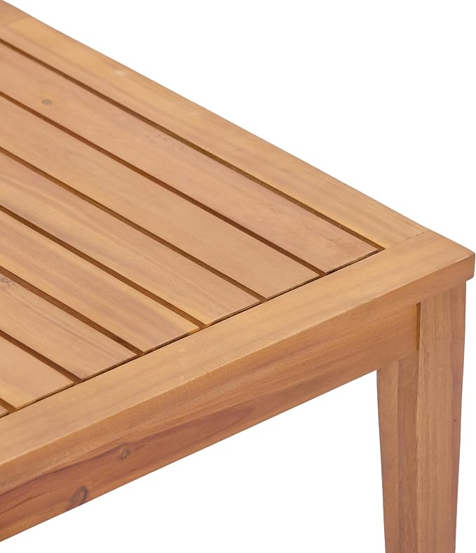 Christopher Knight Home Porco Outdoor Coffee Table for Patio Furniture Set, Weather Resistant Acacia Wood Accent Table, Rectangular Outdoor Table, Slat Panel Side Table for Yard Garden Porch, Teak