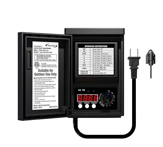 Malibu Power Pack 200watt Low-Voltage Weatherproof Transformer with Photo Sensor for Low-Voltage Landscape Lighting