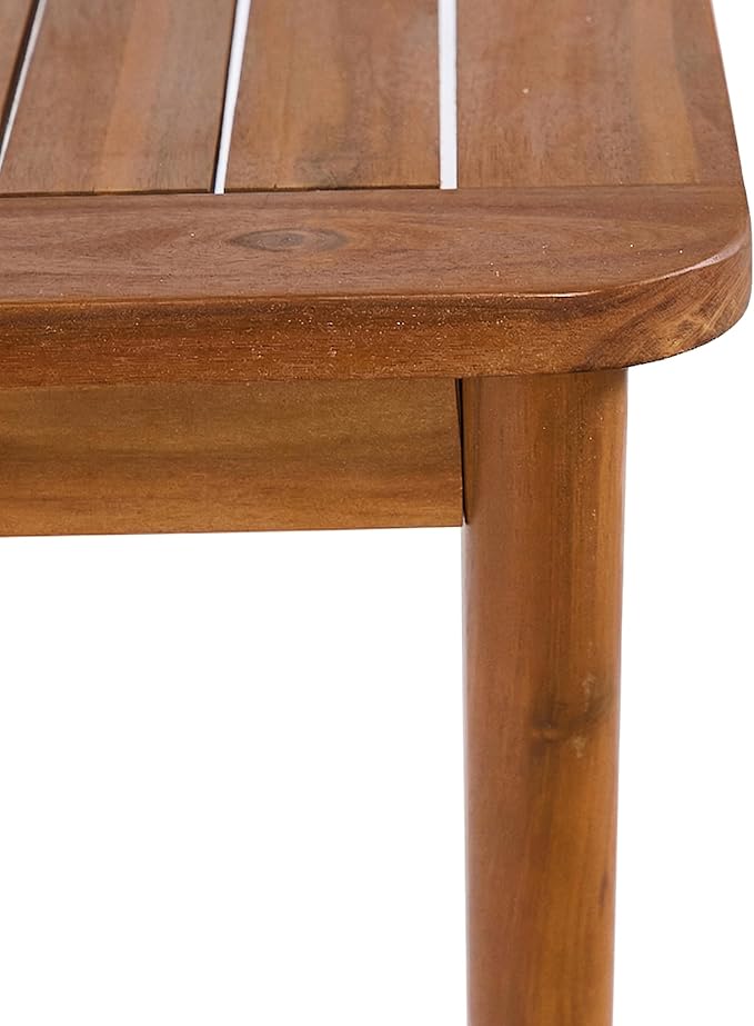 Christopher Knight Home para Acacia Wood Patio Dining Set with Bench, Solid Wood Outdoor Dining Table Set for 6, Outdoor Dining Set with Water-Resistant Cushion, Teak+Beige+Grey
