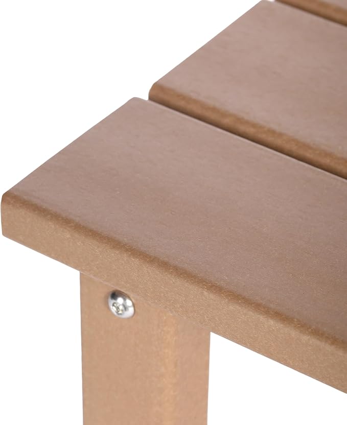 WestinTrends Malibu Kids Outdoor Patio Furniture HDPE Adirondack Square Side Table, Teak