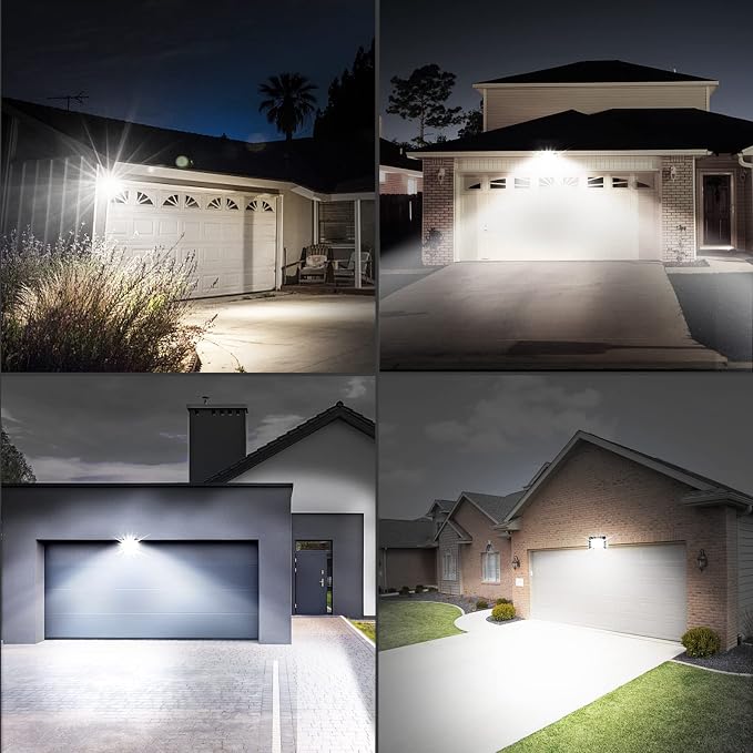 UFOND 10000 Lumens LED Flood Lights, 100W Outdoor Waterproof Floodlights | 2 Pack, Lighting Angle Adjustable, Portable Light with Plug for Garage, Yard, Garden, Porch