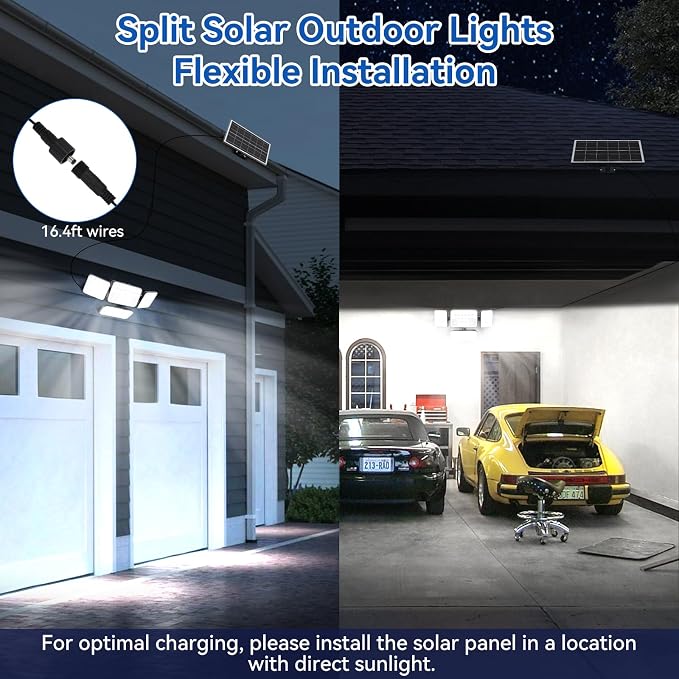 Aialun Solar Lights Motion Sensor Outdoor,5000mAh 292 LEDs 3600LM Bright 8500K Oversized Solar Security Flood Lights Outside Waterproof IP65,Remote Control,Dusk to Dawn 3 Modes for Backyard,Garage