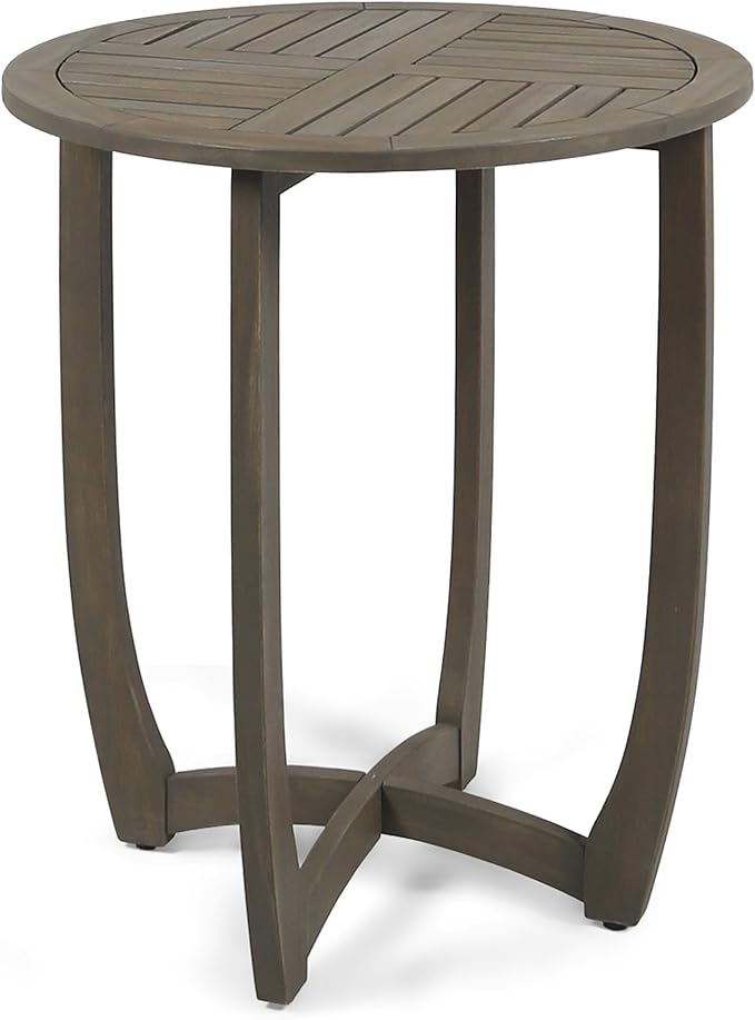 Christopher Knight Home Andria Outdoor Acacia Wood Bistro Table, Gray Finish