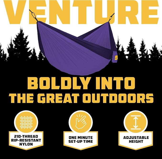 Wise Owl Outfitters Camping Hammock – up to 500lbs Portable Hammock with Tree Straps - Travel, Backpacking, Hiking, Outdoors Camping Gear - Single or Double