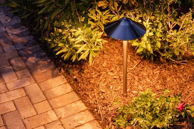 VOLT Max Spread 12V Stainless Steel Path Light (25"" Tall, 9"" Shade) | 16-Foot Diameter Area of Illumination, Lamp Ready, Low Voltage, Ideal for Outdoor Pathway Walkway Garden Driveway or Patio