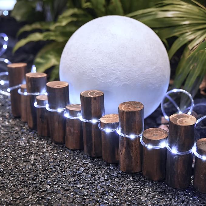 JMEXSUSS 66ft 200 LED 8 Modes White Solar Rope Lights for Pool | Solar Pool Lights Outdoor Waterproof, Solar Powered Christmas Lights for Fence,Gazebo,Yard,Walkway,Path,Garden Decor(White)