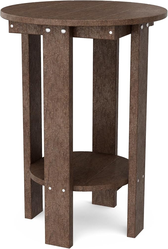 Wildridge Heritage Balcony Table, Tudor Brown - Outdoor Weather Resistant Recycled Plastic Furniture for Patio