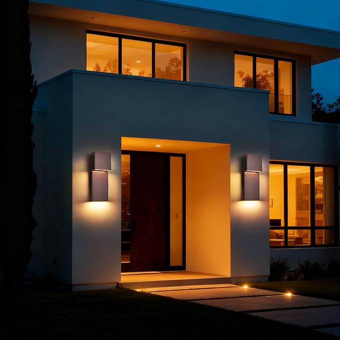 Tarentlight 15IN Outdoor Wall Sconce Fixture,Dusk to Dawn Patio Lights,Waterproof Exterior Lamp,Modern Wall Mounted with 17W 3000K LED, Bronze Finish,Outside Lights for House Front Door Entryway