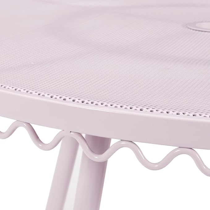 First of a Kind Wrought Outdoor Dining Table in Pink Iron