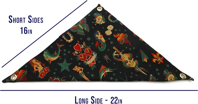 Hammock for Bearded Dragons, Vintage Tattoos Fabric with Suction Cup Hooks
