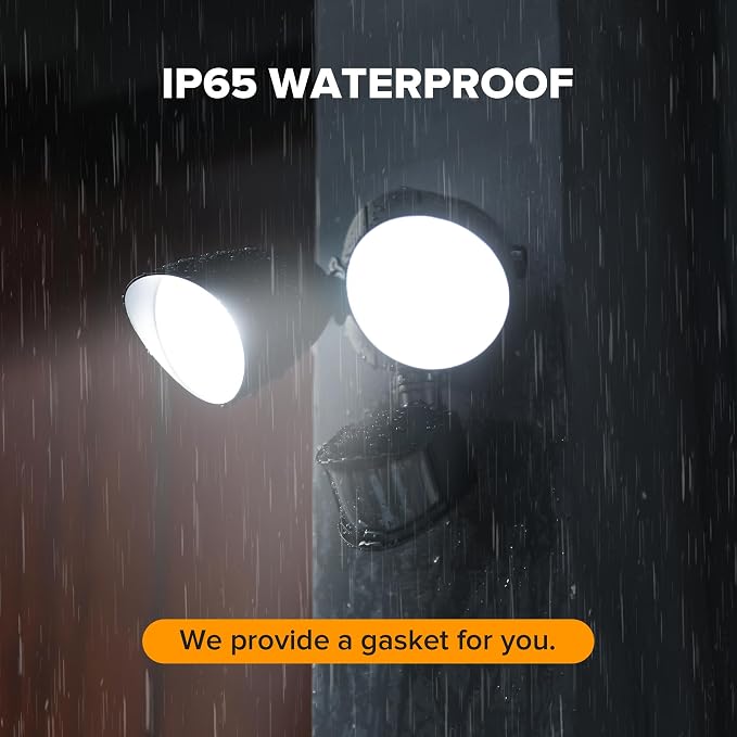 LUTEC 32W 3500 Lumen LED Security Lights Motion Sensor Light Outdoor, 5000K Daylight, IP65 Waterproof, Dusk to Dawn, Hardwired Motion Detector Flood Light for Garage, Yard, Porch-Black