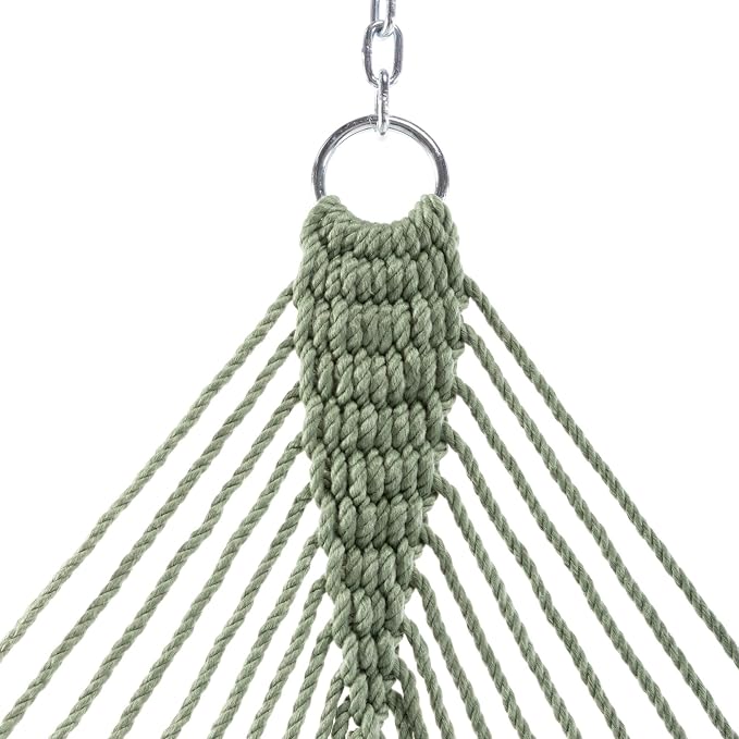 Hatteras Hammocks Large Meadow DuraCord Rope Hammock – 13 ft. x 55 in., 2-Person, 450 lb Capacity, Cumaru Spreader Bar, Zinc-Plated Hardware – Handcrafted in The USA