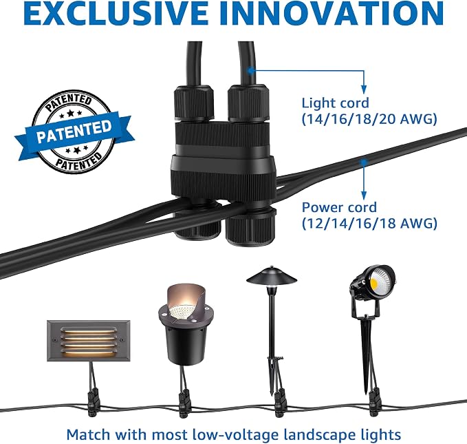 SUNVIE 5W Low Voltage Step Lights 6 Inch Outdoor Aluminum Brown, 12-Pack | Landscape lights, 12-24V AC/DC, 3.2FT ETL Listed Wire, with Fastlock2 Connectors, Horizontal Louver, for Stairs, Step, Fences