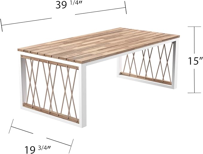 SEI Outdoor Patio Furniture - Wallmond Outdoor Cocktail Table - Transitional Design Natural Solid Wood - Ideal for Patio, Backyard (OD1140700)
