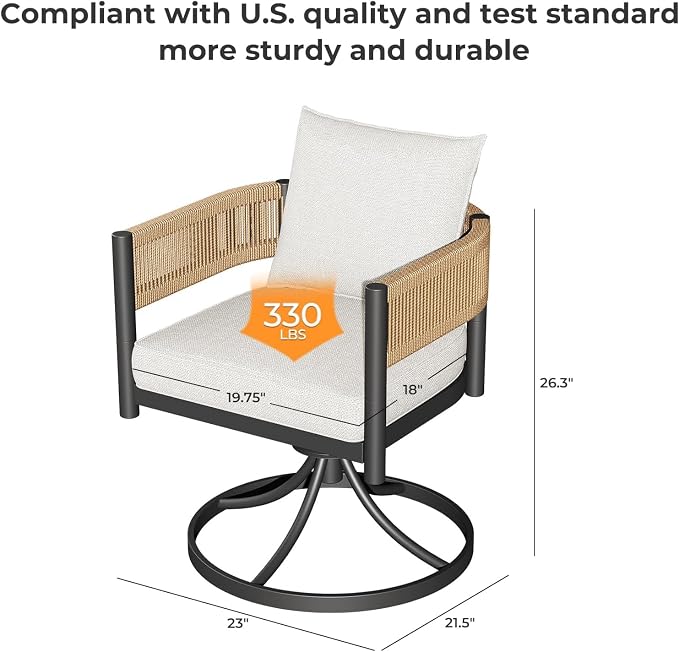 Grand patio 9-Piece Expandable Table Dining Set for 6 to 10, Aluminum Outdoor Dining Table with Glass Tabletop, Metal Woven Wicker Swivel Patio Chairs with Cushions for Yard, Poolside, Deck (Natural)