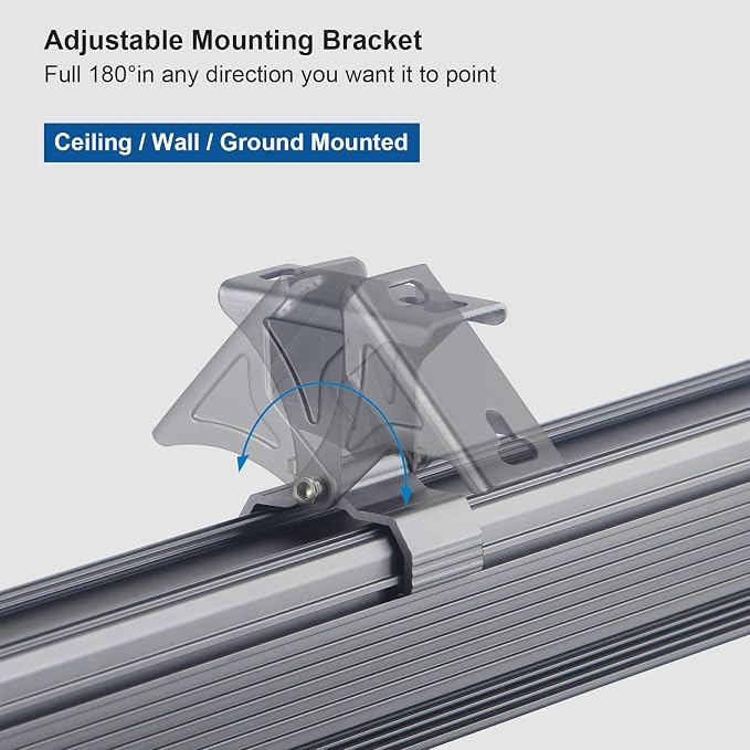 36W Wall Washer Lights, 6000K Daylight White Linear Flood Light, 3.2ft/40 120V LED Light Bar, IP65 Waterproof Outdoor Lights for Landscape, Church, Ads, Yard, Garden（Gray or Black）