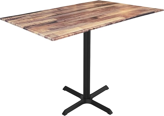 HBS 42" Tall OD211 Indoor/Outdoor All-Season Table with 32" x 48" Rustic Top