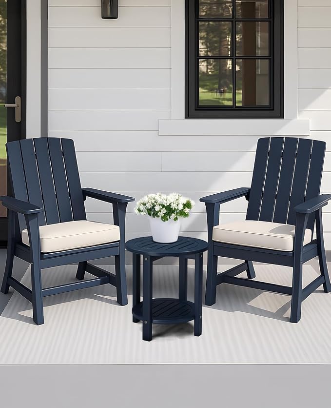 Outvita Outdoor Side Table, 2-Tier HDPE Adirondack Small End Tables Weather Resistant Patio Furniture for Backyard Poolside Porch Balcony
