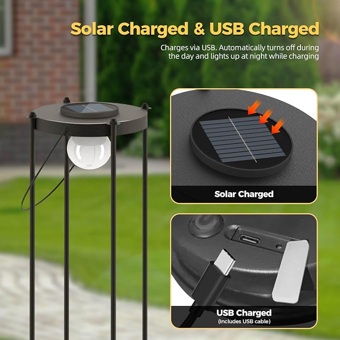 Outdoor Solar Floor Lamp with Plant Stand – Tall Waterproof Standing Light for Patio, Garden & Yard, Auto On/Off from Dusk to Dawn, No Wiring Needed