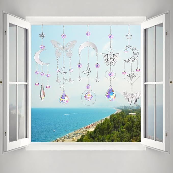 DIY Suncatcher Kit 300pcs Sun Catchers Supplies Arts and Crafts for Adults | Decorative Hanging Prism Suncatcher with Crystals Beads Ball Rainbow Maker for Indoor Windows Office Home Decor