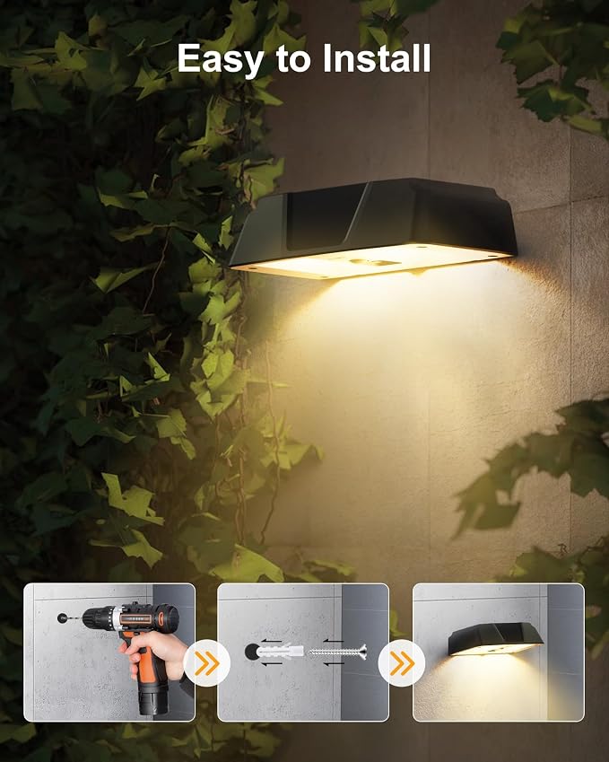 Brightown 5 Pack Solar Fence Lights Outdoor, 10 Colors, Waterproof | Solar Deck Light with Warm White, Cool White, RGB Color, Fade/Jump Modes, Solar Lights Outdoor for Outside Yard Step