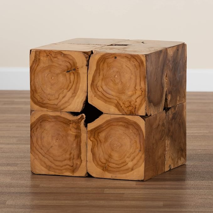 Bali & pari Eldora Rustic Natural Teak Root End Table