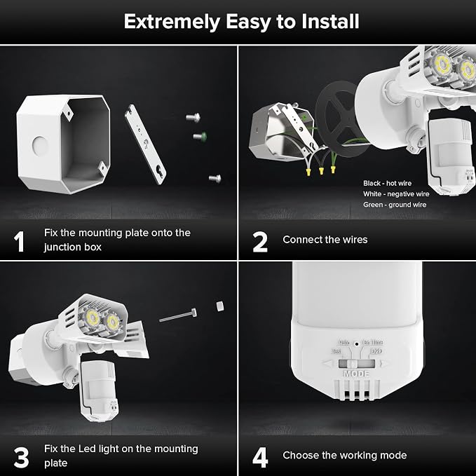 SANSI 18W 1800LM LED Motion Sensor Outdoor Lights, Energy Saving Security Light, 200W Equiv. 5000K Dusk to Dawn Flood Light, 50,000 Hours Lifespan, IP65 Waterproof for Yard, Doorway, White, Eco Series | 200W Equiv. Daylight Dusk to Dawn Wide Angle Illu...