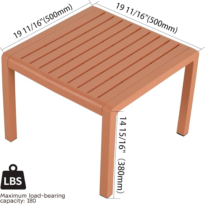KEIKI 2 PC Outdoor Indoor Chair and Coffee Table PP Furniture Set Easy Assembly for Patio