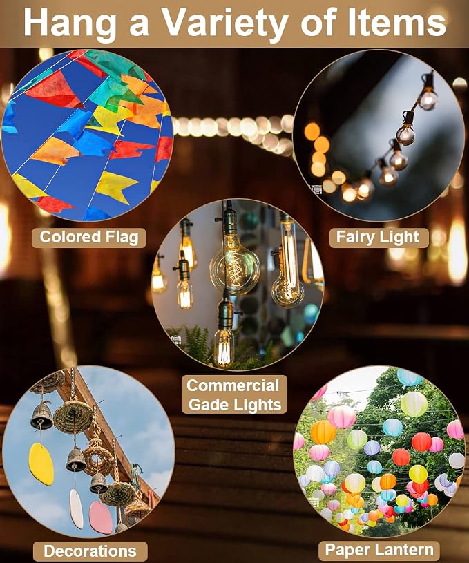 Queension 10FT Ground Base String Light Poles for Outdoor String Lights for Garden, Backyard, Patio Lighting Stand for Parties, Bistro & Weddings, 1 Pack | for Garden, Backyard, Patio Lighting Stand for Parties, Bistro & Weddings