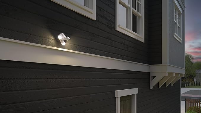 Lithonia Lighting HomeGuard 3-Light LED Outdoor Flood Lights, Dusk to Dawn | Dark Bronze Outdoor LED Lights, Adjustable Lumens, Selectable Color, Round Heads (HGX LED 3RH ALO SWW2 120 PE DDB)