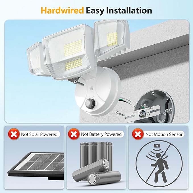 Onforu Dusk to Dawn Outdoor Lighting,90W 10000LM Flood Lights Outdoor,IP66 Waterproof White LED Security Light with Photocell,6500k Daylight 4 Heads Exterior Light Fixture for Yard,Patio,Garden