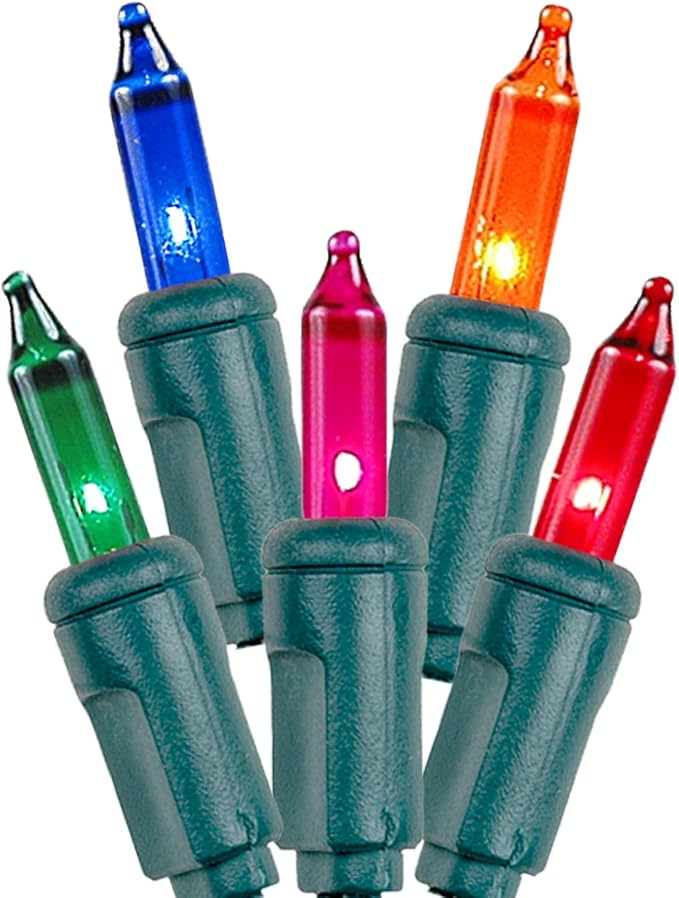 Novelty Lights 11 Feet 50 Bulbs Multicolor Incandescent Mini Lights