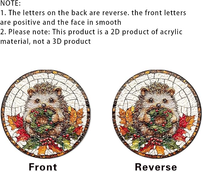 Acrylic Suncatcher Window Hanging, Hedgehog Sun Catcher Rainbow Indoor Window Decoration for Living Room Bedroom, Unique Gift for Mom Wife & Friends, 7.87 x 7.87 inches