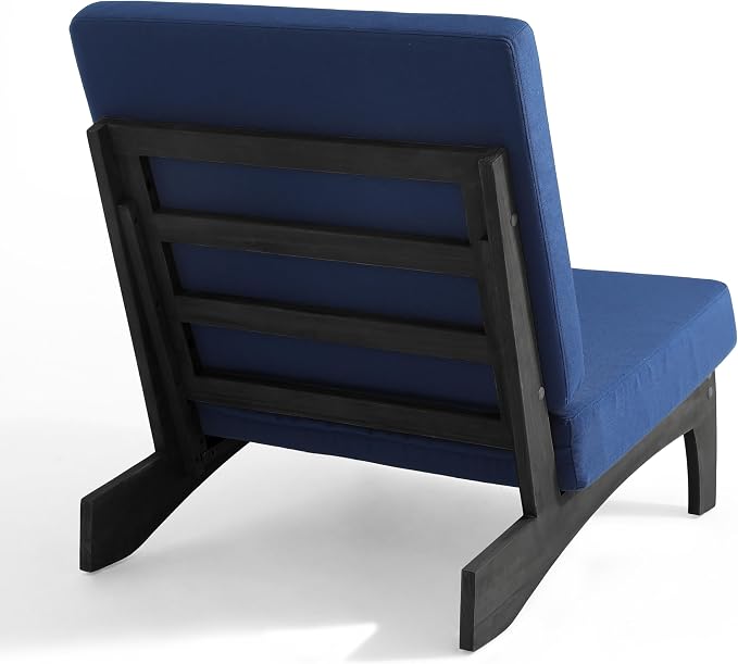 Pia Ricoo 3 Piece Patio Bistro Set with Patio Chairs and Table, Heavy Duty Wood Patio Furniture Set, All-Weather Outdoor Chairs for Balcony, Deck, Poolside, Porch - Navy/Dark