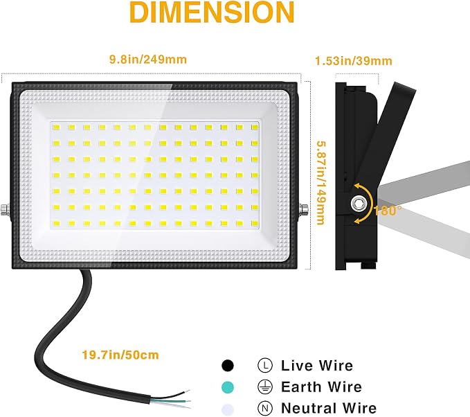 Onforu 120W LED Flood Light Outdoor, 12000LM Security Lights, IP66 Waterproof Outdoor LED Lights, 6500K Daylight White Floodlight for Garage Yard Garden Stadium Playground Arena(2 Pack)