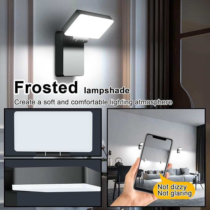 40W Outdoor LED Wall Light, 360° Rotatable Neighbor-Friendly 8Pack | 3000LM 5000K, IP65 Waterproof, Anti-Rust, 85-265V Wall Mount, Switch Control Security Light for Porch Garage Backyard