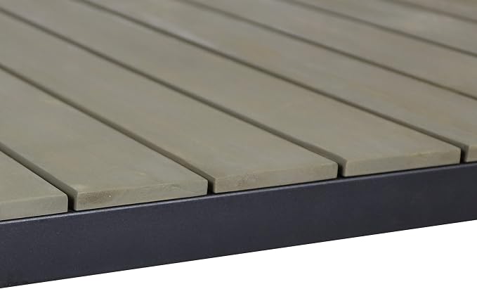 Christopher Knight Home Frieda Outdoor Modern Industrial Acacia Wood Bar Table, Gray Finish + Black