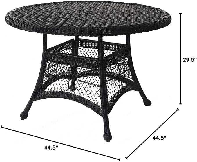 Carell Furniture Modern Wicker 44" Round Dining Table in Espresso