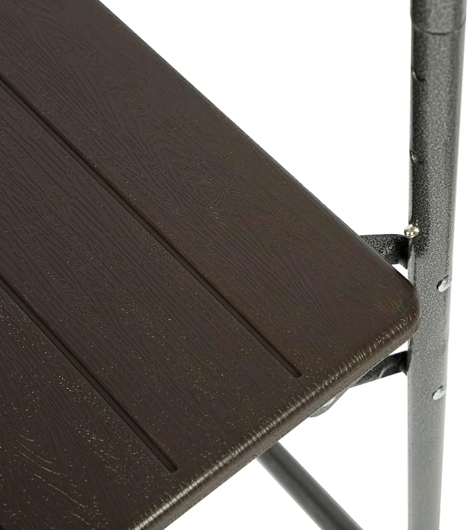 Folding Balcony Table Hanging Outdoor Foldable 3-Way Height Adjustable Wooden Look Weatherproof Table Open Size 60 x 36 cm Brown Color Outdoor Indoor spacesaving Room