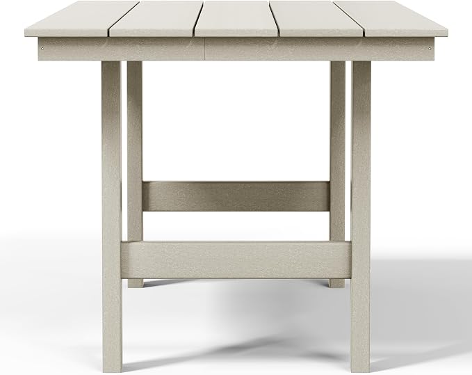 WestinTrends Ashore Outdoor Modern HDPE 66" Wide Rectangle Patio Dining Table for 6, Sand