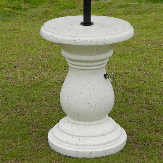 Patio Umbrella Side Table, Heavy Duty Outdoor Umbrella Stand, Umbrella Holder for Garden Backyard Lawn Poolside Deck, White