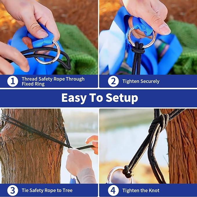 Outdoor Hammock, Load Bearing Camping Hammock, Travel Hammock with Storage Bag for Garden Beach Yard Travel (Blue)