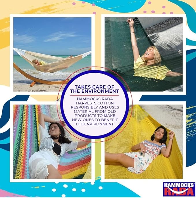 Hammocks Rada: Handmade Yucatan Hammock - Matrimonial Size Tropical Multicolor - 13ft long Artisan Crafted
