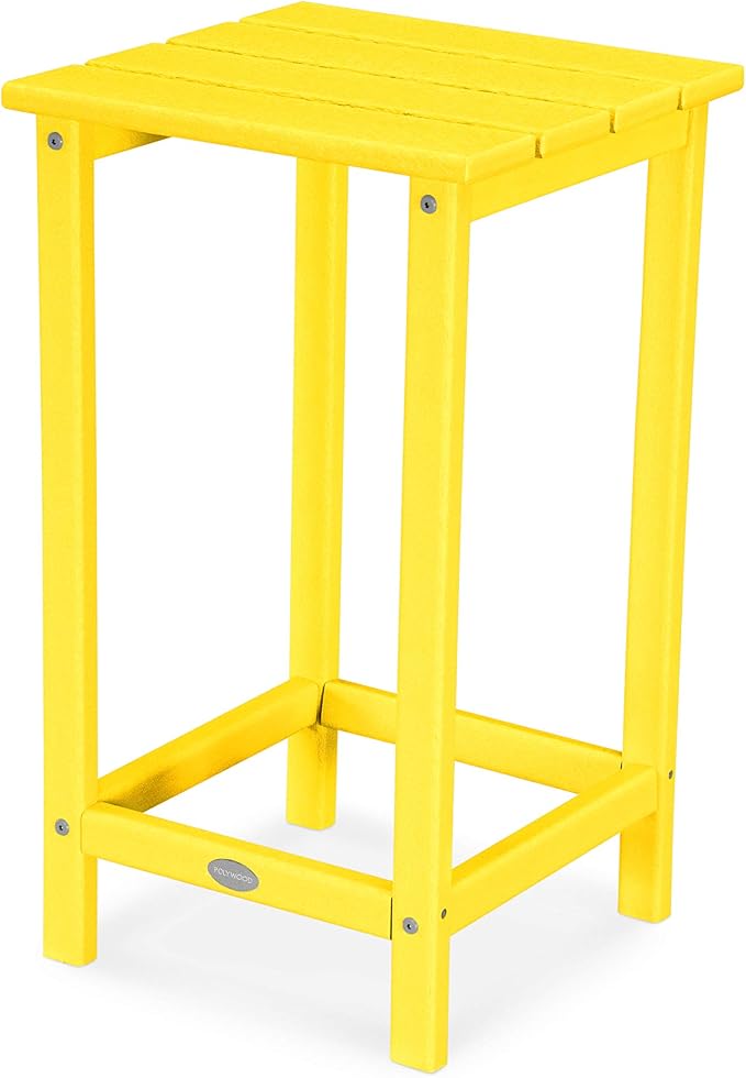POLYWOOD ECT26LE Long Island 26" Counter Side Table, Lemon