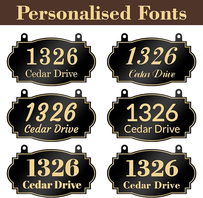 Personalized Hanging Address Sign, Custom Address Signs for Houses Home Yard Mailbox, Single Double Sided Custom Street Name Outdoor Address Decor Sign (Style2)