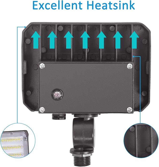 30W LED Flood Light with Knuckle, Outdoor Dusk to Dawn Light 5000K | with Photocell Aluminum 4,050lm(200W Equivalent) IP65 Waterproof AC100-277V for Wall Mount Garden Landscape ETL Listed
