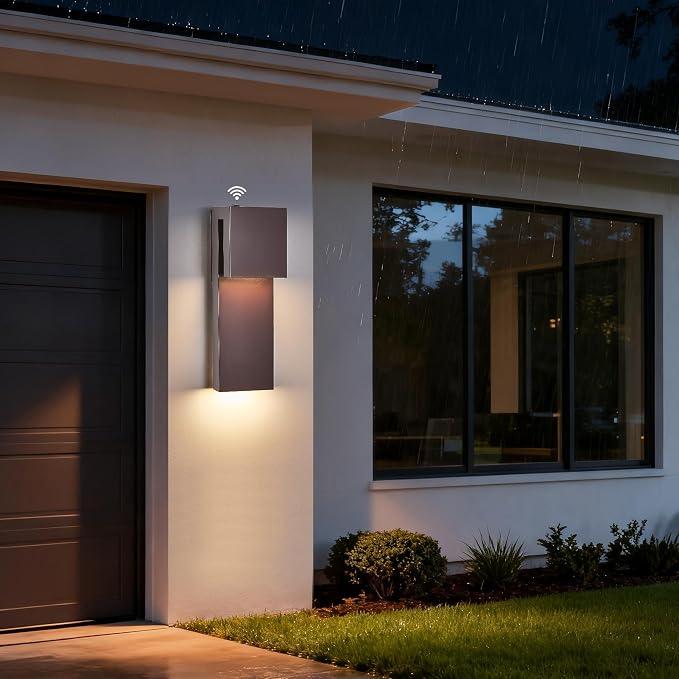 Tarentlight 15IN Outdoor Wall Sconce Fixture,Dusk to Dawn Patio Lights,Waterproof Exterior Lamp,Modern Wall Mounted with 17W 3000K LED, Bronze Finish,Outside Lights for House Front Door Entryway