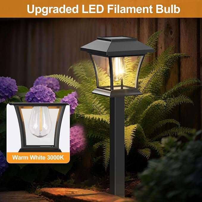 Sparkblaze 16 Pack Solar Pathway Lights Outdoor, Warm White | Ideal for Walkways, Gardens, Lawns, Driveways & Landscape Lighting, Automatic Dusk-to-Dawn Lighting