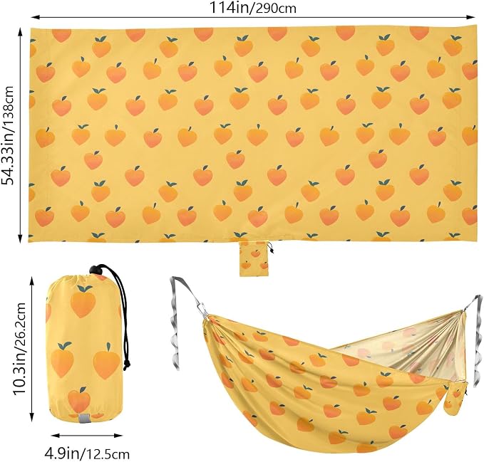 Camping Hammock Outdoor Hammocks for Outside Heart Mango Beach Trees Portable Lightweight with Pockets Tree Straps Indoor